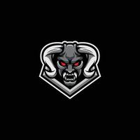 demon maskot logotyp vektor