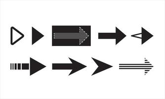 satz aus schwarzem vektorpfeil. pfeilvektorillustration und sammlung. pfeilvektorsymbol. vektor