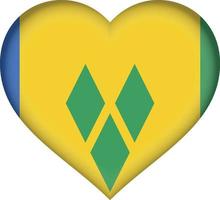 Saint Vincent und das Flaggenherz der Grenadinen vektor