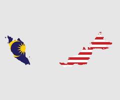 Malaysias karta och flagga vektor