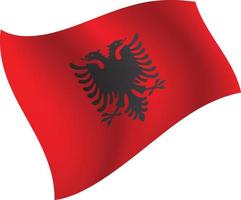 albanien-flagge, die isolierte vektorillustration schwenkt