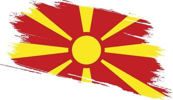 Mazedonien-Flagge mit Grunge-Textur vektor