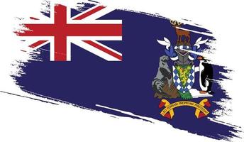 South Georgia und die South Sandwich Islands Flagge mit Grunge-Textur vektor