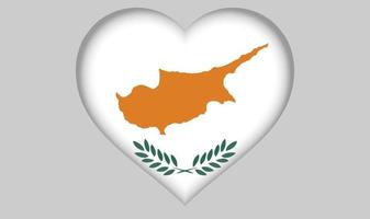 Zypern Flagge Herz vektor