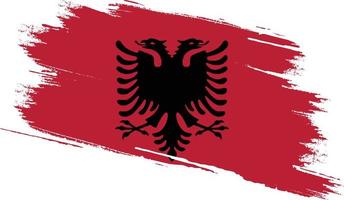 Albanien-Flagge mit Grunge-Textur vektor