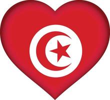 tunisien flagga hjärta vektor