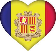 Herz der Andorra-Flagge vektor