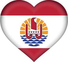 franska polynesien flagga hjärta vektor