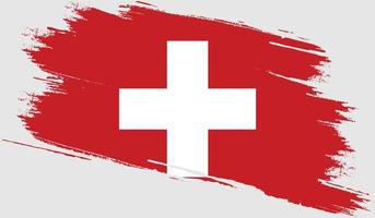 schweiz flagga med grunge textur vektor