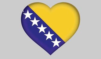 bosnien och hercegovinas flagga hjärta vektor