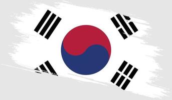 Südkorea-Flagge mit Grunge-Textur vektor