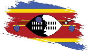 eswatini swaziland flagga med grunge textur vektor