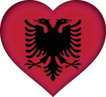 Albanien-Flaggenherz vektor