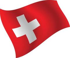 Schweiz flagga viftande isolerade vektorillustration vektor