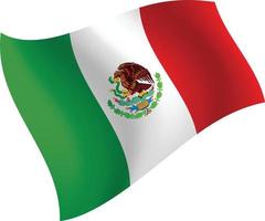 Mexikos flagga viftande isolerade vektorillustration vektor