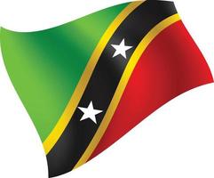 saint kitts och nevis flagga viftande isolerade vektorillustration vektor