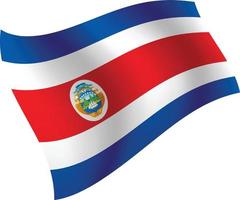 costa rica flaggenschwenken isolierte vektorillustration vektor