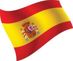 Spanien flagga viftande isolerade vektorillustration vektor