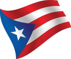 puerto rico flaggenschwenken isolierte vektorillustration vektor