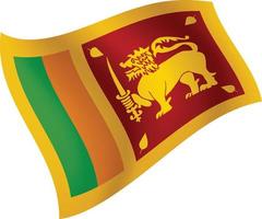 sri lanka flaggenschwenken isolierte vektorillustration vektor