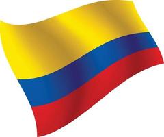 colombia flagga viftande isolerade vektorillustration vektor