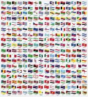 Alle Nationalflaggen der Welt wehen