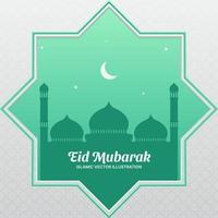 eid mubarak hälsning bakgrund. islamisk vektorillustration vektor