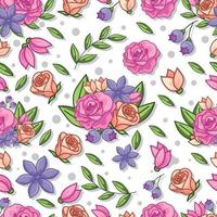 rosa lila wildes nahtloses Blumenmuster vektor