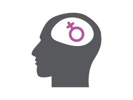 mänskligt huvud med sex symbol ikon tecken design vektor ikon