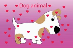 hundetier, herzliebeskarikatur. eps, fröhliches Cartoon-Welpensitzen, Porträt eines niedlichen kleinen Hundes mit Halsband. Hundefreund. Vektor-Illustration