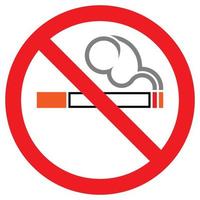 Stoppen Sie das Rauchen Logo Nichtraucherzeichen Vektor mit Herz wie Rauchfarbe
