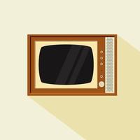 gammal tv. ålderdom enda ikon i platt stil vektor symbol lager illustration webb. retro och vintage TV platt design vektorillustration