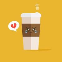 en kopp kaffe ikon med kaffebönor logotyp, vektor illustration platt design.