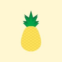 Ananas mit Blattsymbol. tropische Früchte isoliert auf weißem Hintergrund. symbol für lebensmittel, süß, exotisch und sommer, vitamin, gesund. Natur-Logo. flaches Konzept. Design-Element-Vektor-Illustration vektor