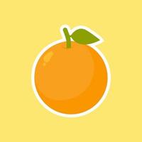 süße orange frucht mit grünem blatt und halbem scheibenmuster lokalisiert auf farbhintergrund. design für bildschirm fruchtiger hintergrund, gesunde lebensmitteltapete, flaches icon.vector.illustration vektor