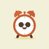 söt och kawaii karaktär av väckarklocka. söt leende glad väckarklocka. vektor platt seriefigur illustration ikon design