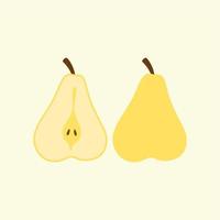 färsk skiva päron ikon. platt illustration av färsk skiva päron vektor ikon för webbdesign. platt gul päron vektor png för ikon logotyp i söt tecknad bakgrund frukter. naturlig produkt. vegetabilisk mat