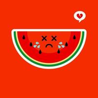 Design-Vektorillustration der Wassermelone flache vektor