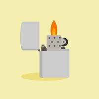 Feuerzeug-Symbol. flache Illustration des helleren Vektorsymbols für Webdesign. risiko und gefährlich über feuer oder flammen. Warnung vor brennbar vektor