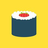 japan mat sushi rulle. nori, ris och fisk asiatisk mat. platt färg linje stroke ikon piktogram vektor
