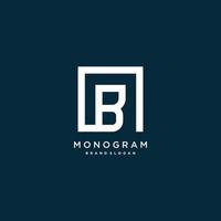 Monogramm-Buchstaben-Logo mit Anfangsbuchstabe b mit modernem kreativem Konzept Premium-Vektorteil 6 vektor