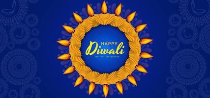 Kort för lycklig bakgrund för diwali festivalfirande vektor