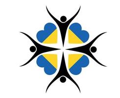 ukraine flag herz emblem symbol national europa abstraktes vektorillustrationsdesign vektor
