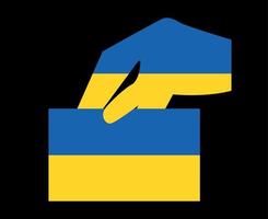 ukrainska nationella europa flagga och hand emblem abstrakt symbol vektor illustration design