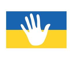 Ukraine-Emblem Flaggensymbol und Handsymbol nationales Europa abstraktes Vektordesign vektor