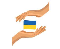 Ukraine-Flaggenemblemband mit Handsymbol abstraktes nationales Europa-Vektorillustrationsdesign vektor