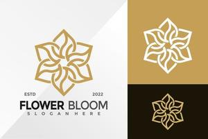 Luxus-Blumenblüten-Logo-Design-Vektor-Illustration-Vorlage vektor