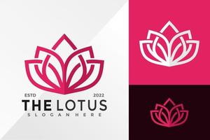 Natur Lotus elegante Logo-Design-Vektor-Illustration-Vorlage vektor