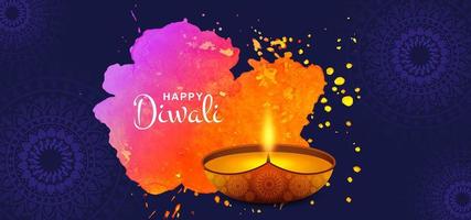 Buntes diwali Grußkarten-Festival-Hintergrundillustration des künstlerischen Aquarells vektor