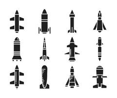 Raketensymbole gesetzt vektor